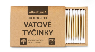 Allnature Ekologické vatovè tyčinky 200 kusů